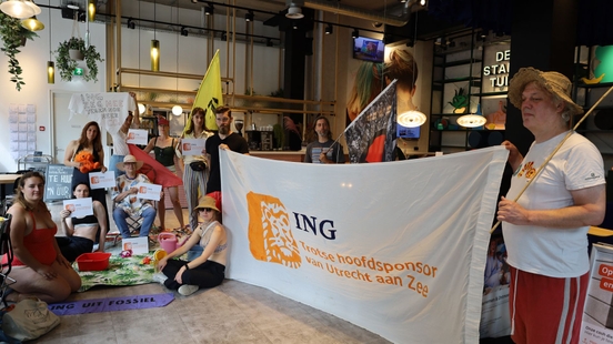 Extinction Rebellion climate activists protest at ING