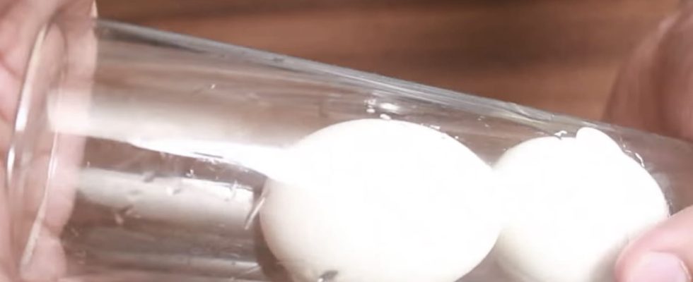 Heres how to remove the shell of hard boiled eggs in