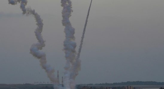 Rockets from Gaza towards Israel