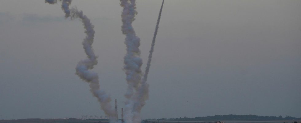 Rockets from Gaza towards Israel