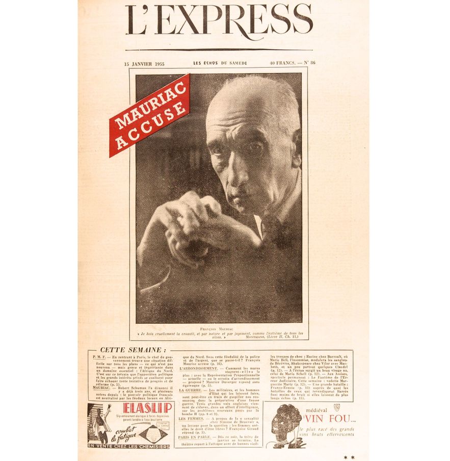 Cover of L'Express n° 86 of January 15, 1955.