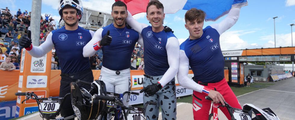 French triple in BMX racing Mahieu in gold