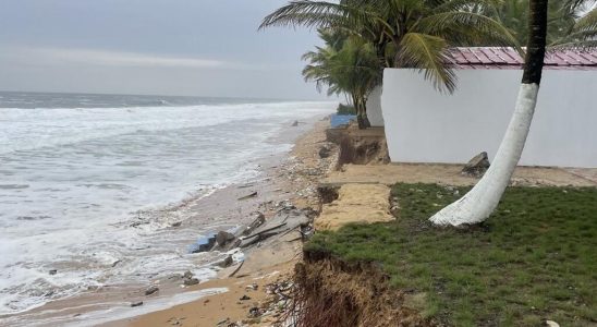 Ivory Coast in Grand Bassam the ocean devastates tourist establishments