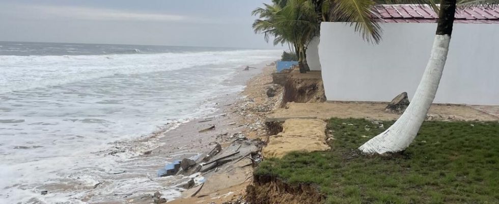 Ivory Coast in Grand Bassam the ocean devastates tourist establishments