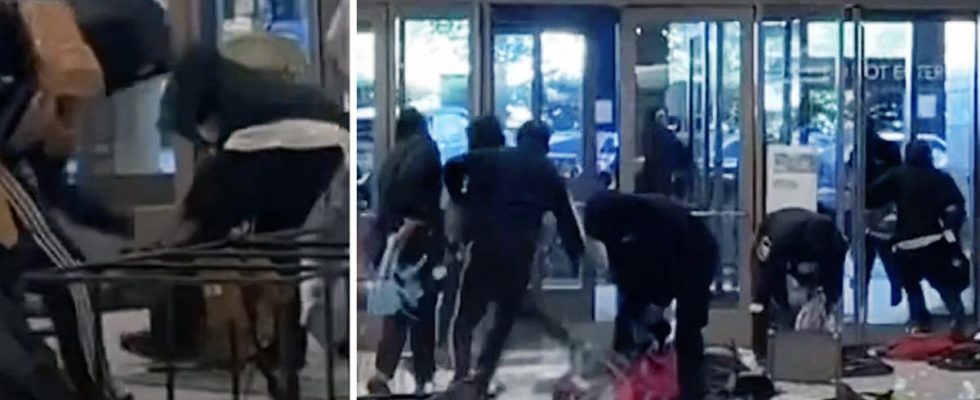 Mob stormed mall knocked out guards with spray