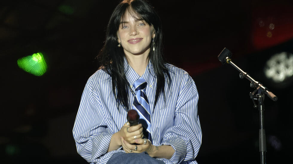 Billie Eilish during a concert on the Champ de Mars in 2021 under the aegis of the NGO Global Citizen (Illustration image).