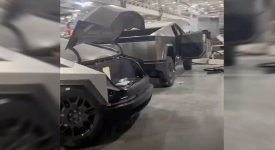 The small front trunk of the Tesla Cybertruck model was