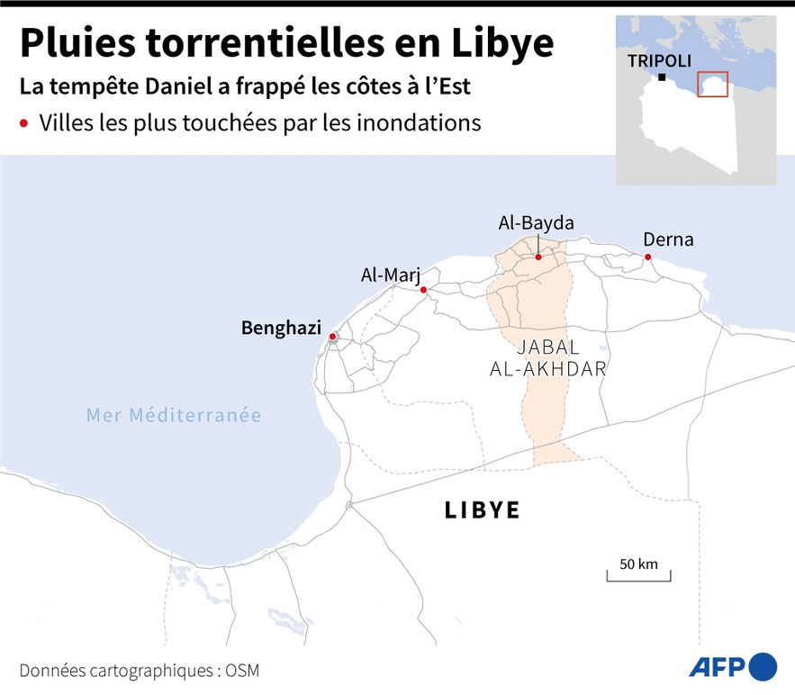 Torrential rains in eastern Libya