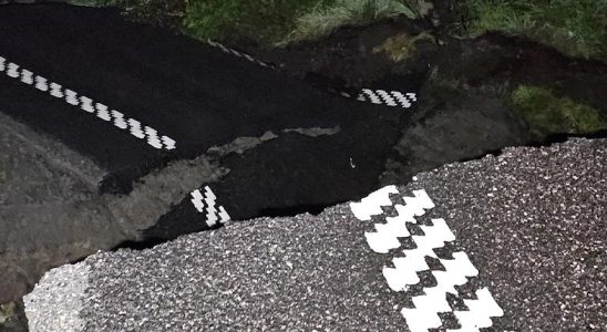 Sinkhole on the E6 – road destroyed