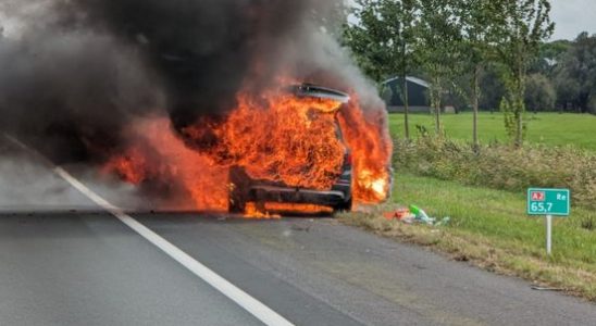 Electric car catches fire on A2 no casualties
