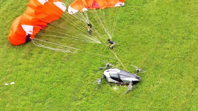 Flying car signed by XPeng carries a vital parachute system