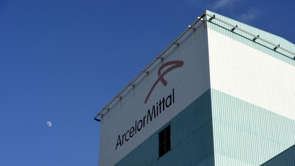 Facade of the ArcelorMittal site, in the north of France.