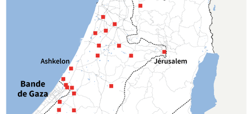 Israel the map of Hamas murderous offensive