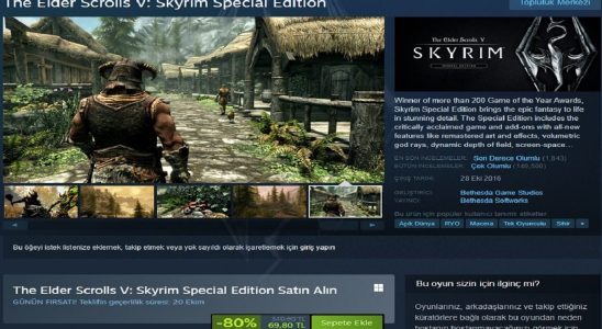 Legendary Game Skyrim is on Sale on Steam