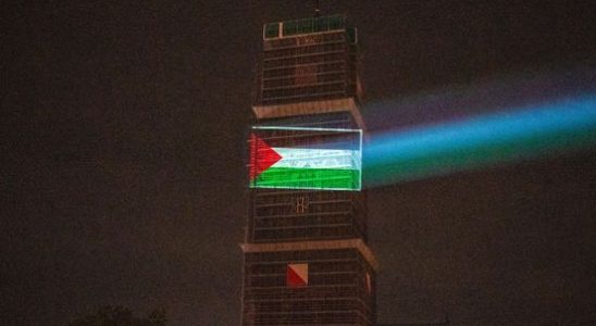 Palestinian flag projected on Dom Tower The Netherlands must commit