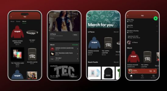 Spotify opened a special page for artist merch