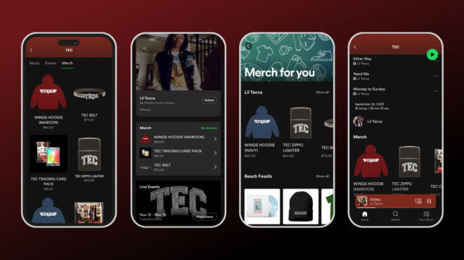 Spotify opened a special page for artist merch