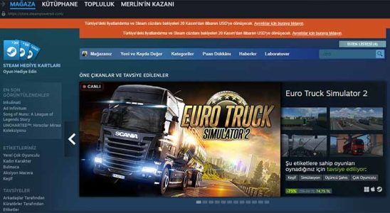 Steam Starts Selling in Dollars Again in Turkey