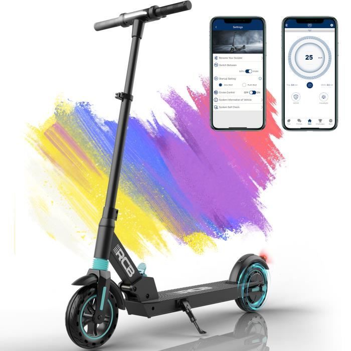 RCB Foldable Electric Scooter, Ultra Portable Electric Scooter with APP 3 Speed ​​Mode LCD Display Speed ​​Controller R13