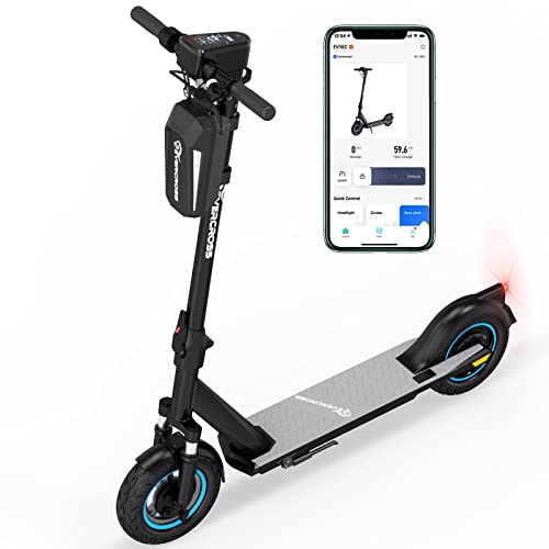 EVERCROSS EV10Z Electric Work Scooter, Solid Tires 10" E-Scooter with APP, Foldable Electric Scooters Up to 35km Mileage, for Adults and Teenagers with a Bag