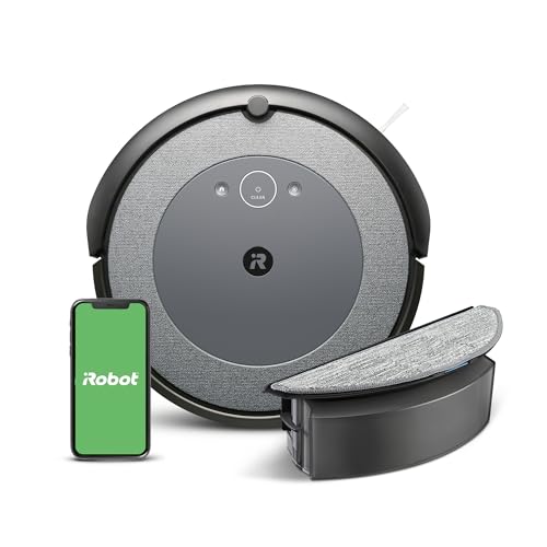 iRobot Roomba Combo i5 (i5172) 2-in-1 Robot Vacuum & Mop, WiFi Connected - 2 Rubber Brushes - Mapping, Memorizing and Adapting to Home - Voice Assistant Compatible