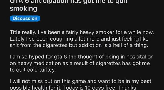 He Quit Smoking Because GTA 6 Will Be Released