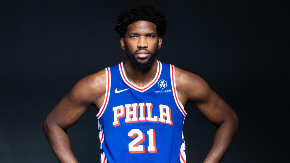 Joel Embiid, during media day, at the Philadelphia 76ers Training Complex, October 2, 2023.