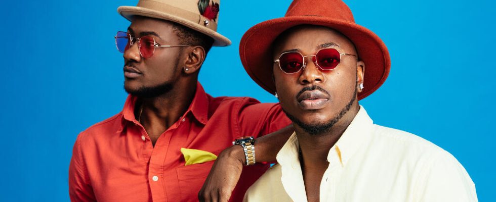 The Togolese duo Toofan in concert at the Folies Bergeres