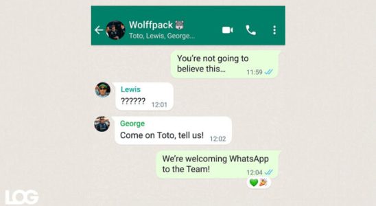 WhatsApp which came together with the Mercedes F1 team brought