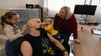 the girl came The Ukrainian father attended the birth via