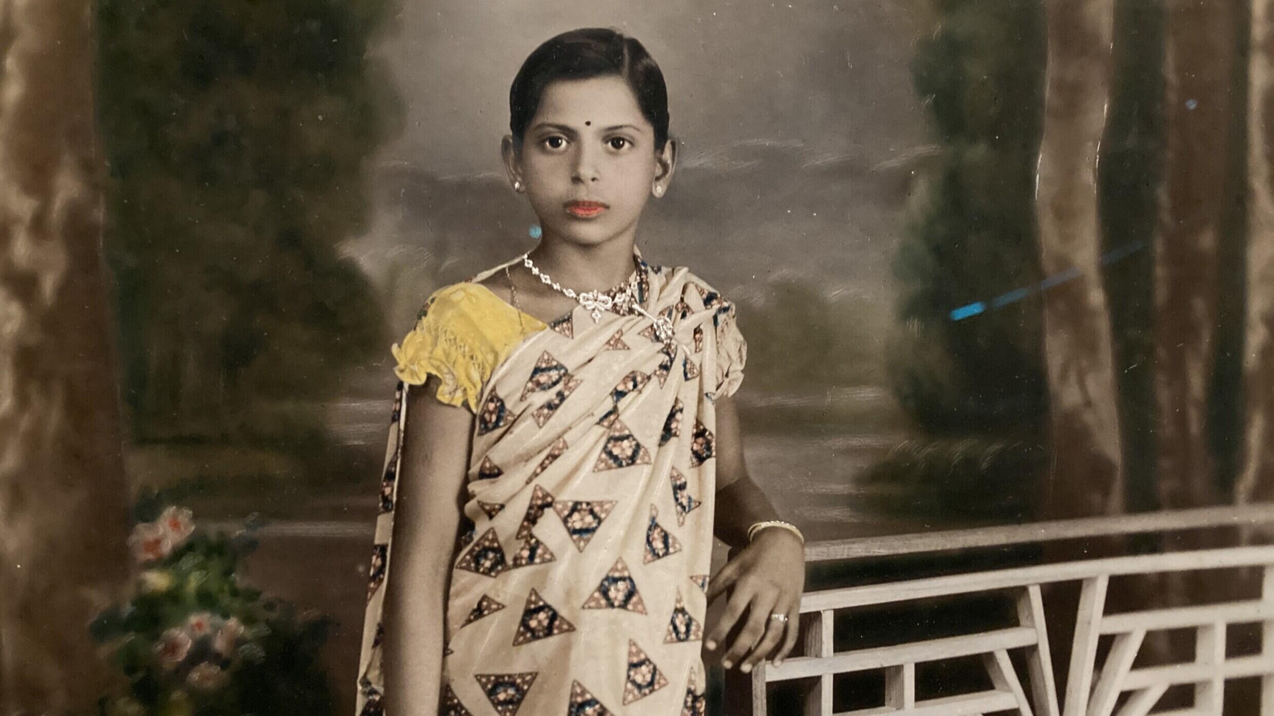 Painted photographic portrait (1940-1960), presented in the “Bollywood Superstars” exhibition at the Quai Branly museum in Paris.