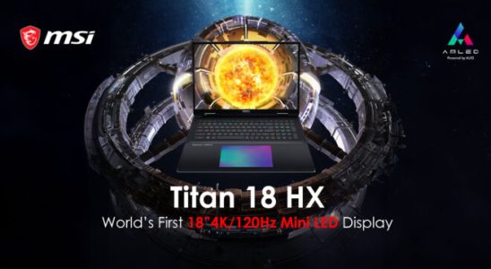 Gaming laptop with 18 inch Mini LED display MSI Titan 18