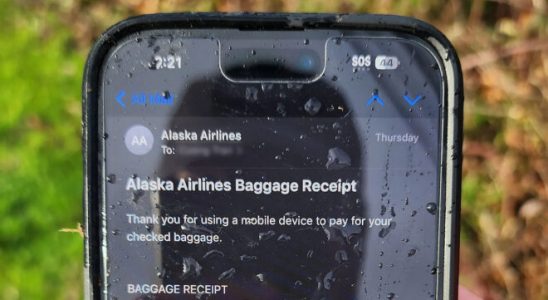 An iPhone that fell from a Boeing 737 MAX 9