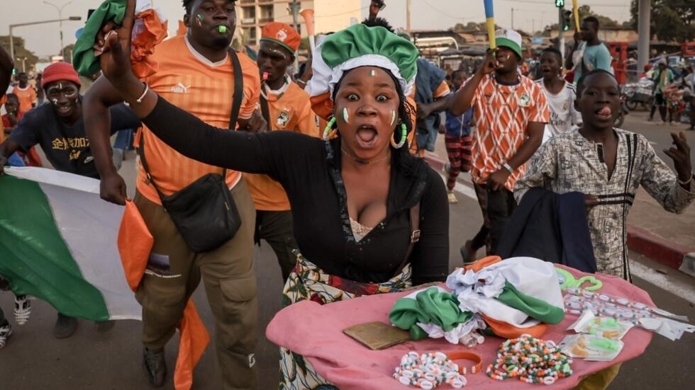 Ivorian supporters march in the streets of Korhogo, in northern Ivory Coast, on January 13, 2024 (Illustrative image)