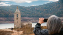 Drought uncovers sunken village church in Spain see before