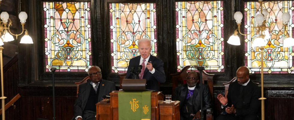 Joe Biden on the conquered territory of Charleston to try