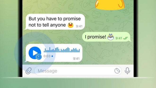 One time audio and video messages introduced for Telegram