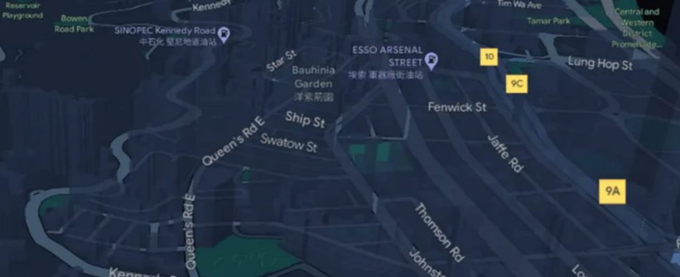 The new version of Google Maps displays buildings in 3D