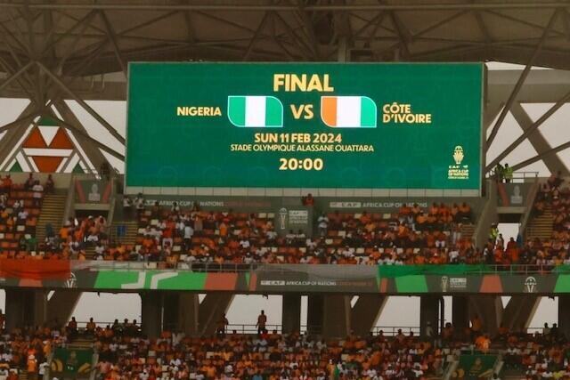 The Alassane-Ouattara stadium before the CAN 2024 final between Nigeria and Ivory Coast in Ébimpé.