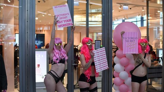 Activists in lingerie protest at the new Victorias Secret store