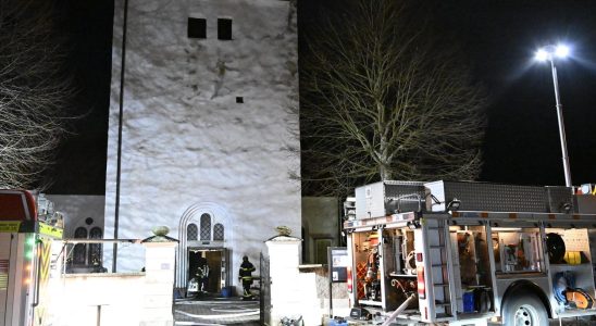 Medieval church on fire unclear damage