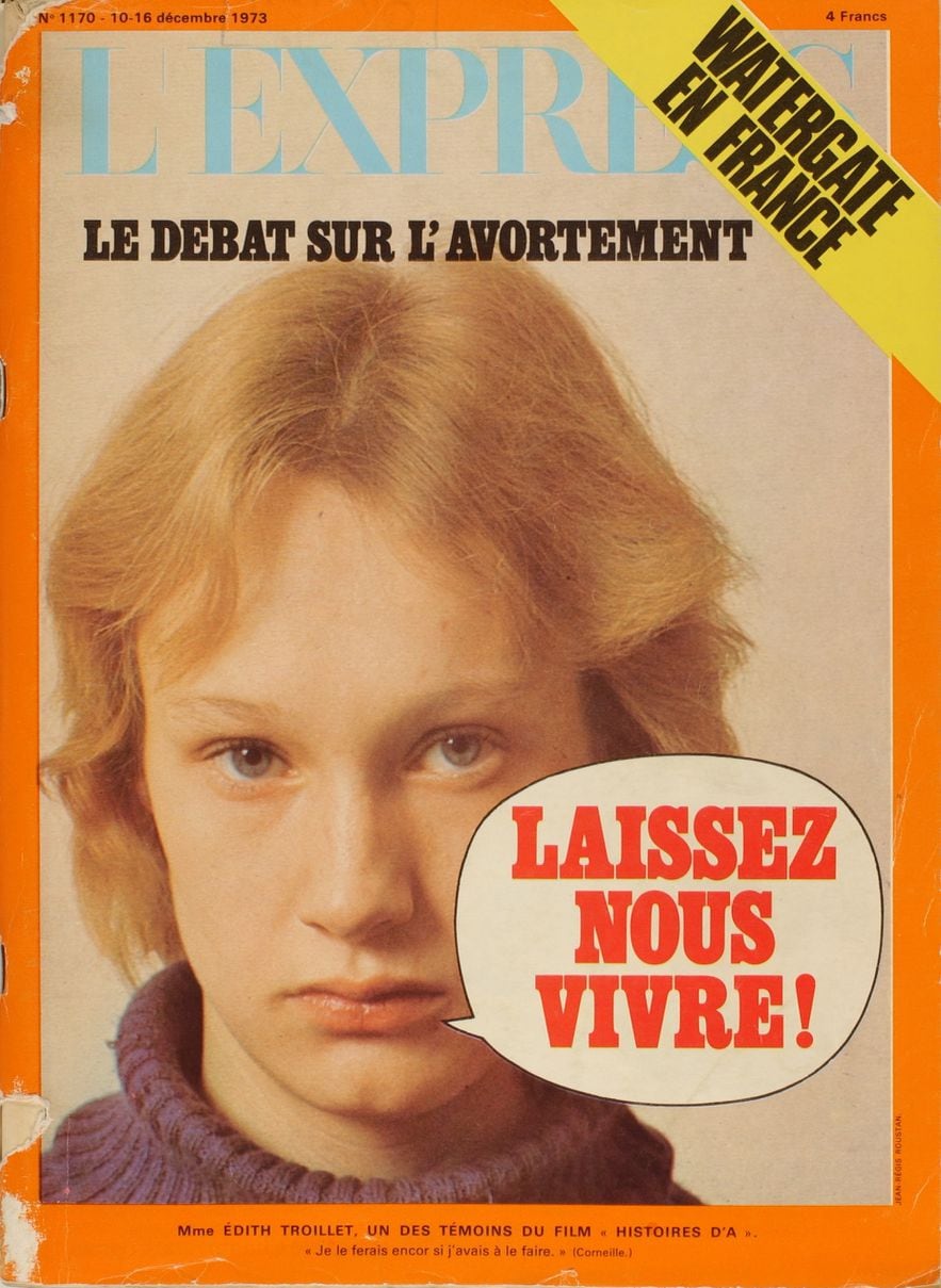 In 1973, the debate on abortion on the cover of L'Express.