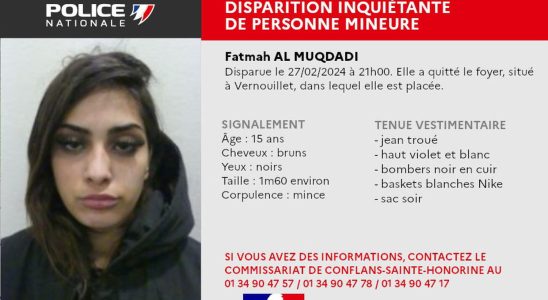 Disappearance of Fatmah in Yvelines the teenager vanished for several
