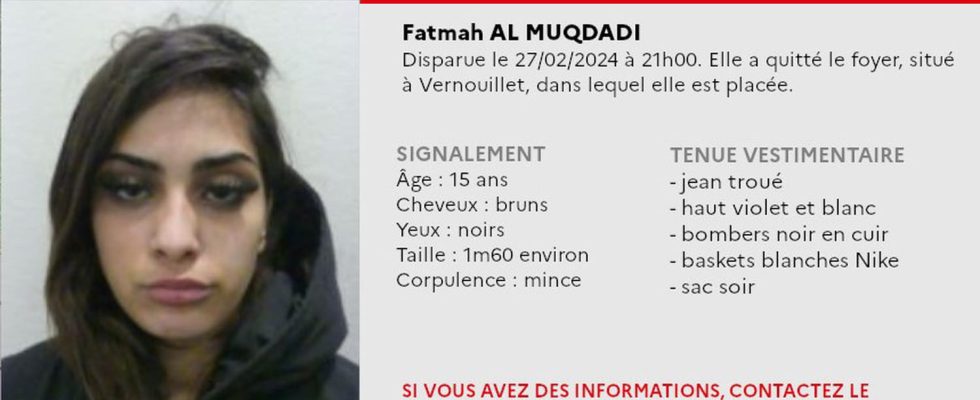 Disappearance of Fatmah in Yvelines the teenager vanished for several
