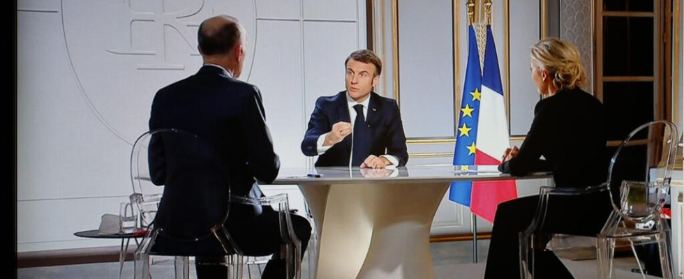 In a television interview Emmanuel Macron shows total support for