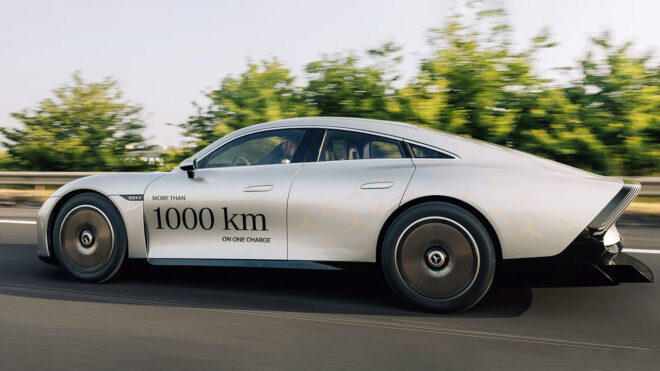 Mercedes Benz VISION EQXX model traveled 1000 km on a single