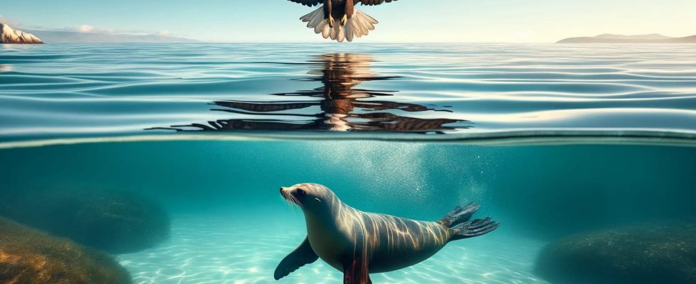 Seal repels eagle in never before seen way – extraordinary event