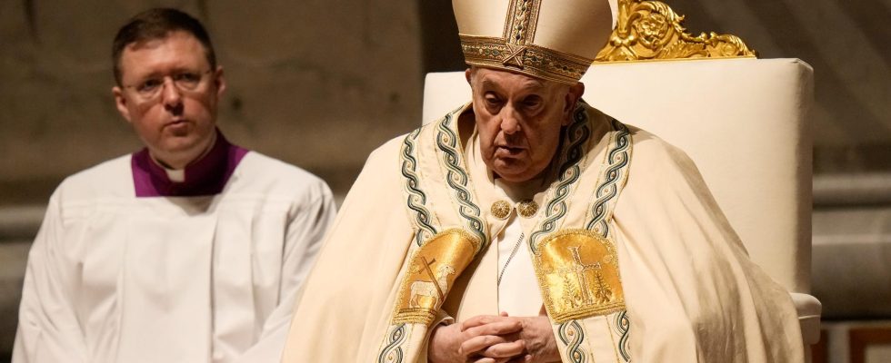 The Pope back held an Easter vigil
