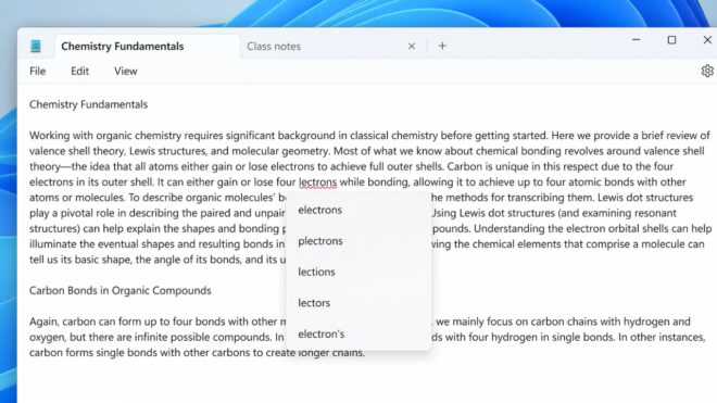 Windows Notepad gets updated with spell check feature