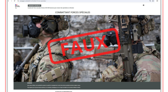 a fake website impersonates the French army